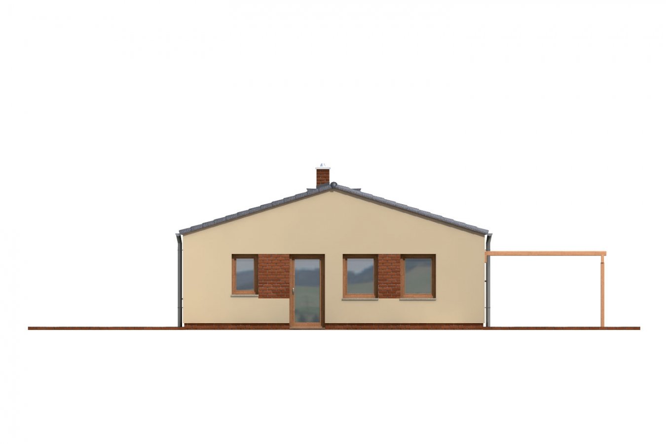 projekt domu s bočnou terasou